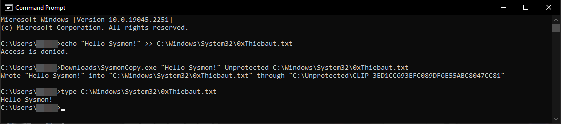 Execution of the proof-of-concept within the command prompt.