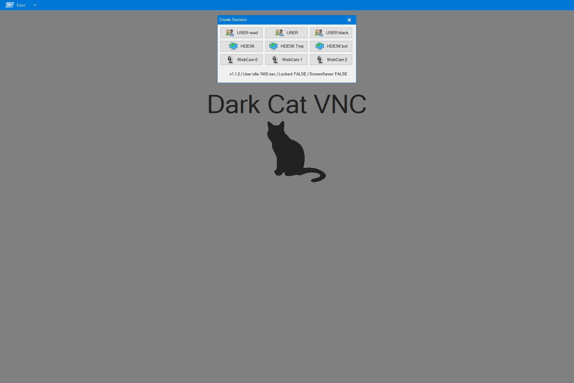 The Dark Cat VNC interface.